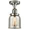 Bell 5" Polished Nickel Semi Flush Mount w/ Silver Plated Mercury Shad