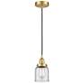 Bell 5" Satin Gold Mini Pendant w/ Clear Shade