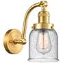 Bell 5" Satin Gold Sconce w/ Seedy Shade