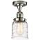 Bell 5" Semi-Flush Mount - Polished Nickel - Deco Swirl Shade