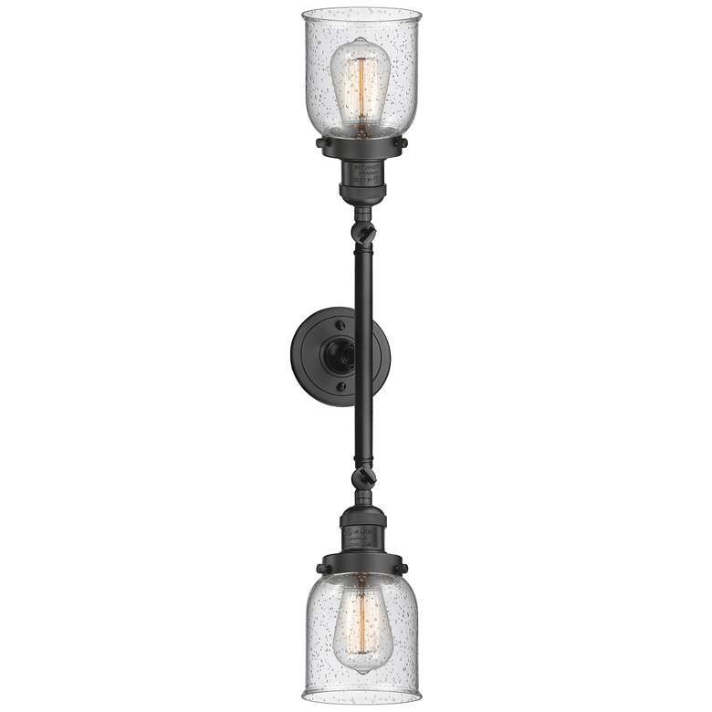 Image 1 Bell 5" Wide 2 Light Oil Rubbed Bronze Bath Vanity Light w/ Seedy Shad