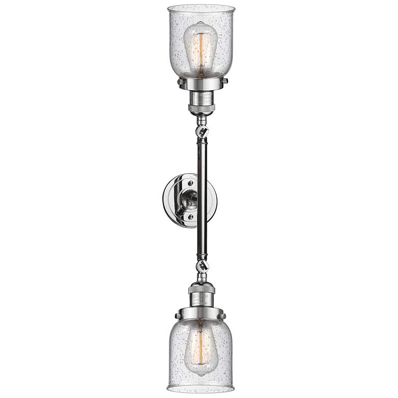Image 1 Bell 5" Wide 2 Light Polished Chrome Bath Vanity Light w/ Seedy Shade