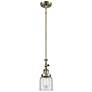 Bell 5" Wide Antique Brass Stem Hung Tiltable Mini Pendant w/ Clear Sh