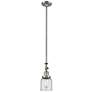 Bell 5" Wide Brushed Satin Nickel Stem Hung Mini Pendant w/ Clear Shad