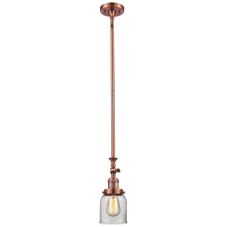 Image 1 Bell 5 inch Wide Copper Stem Hung Tiltable Mini Pendant w/ Clear Shade