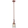 Bell 5" Wide Copper Stem Hung Tiltable Mini Pendant w/ Clear Shade