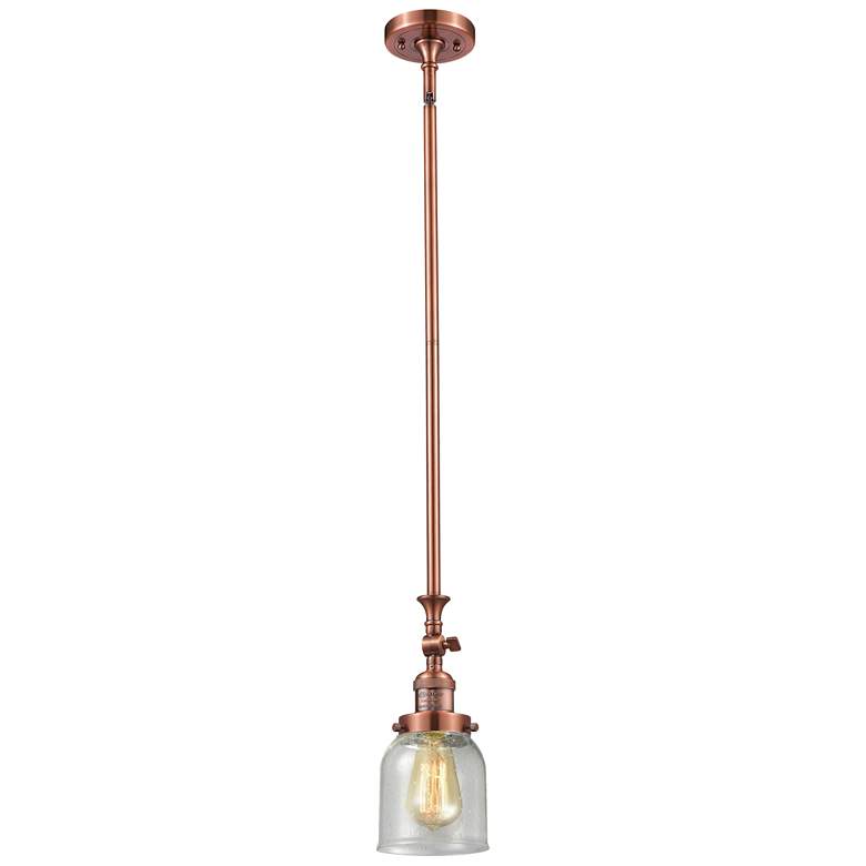 Image 1 Bell 5" Wide Copper Stem Hung Tiltable Mini Pendant w/ Seedy Shade