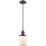 1_Bell 5" Wide Oil-Rubbed Bronze Mini Pendant with White Shade