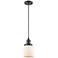 Bell 5" Wide Oil-Rubbed Bronze Mini Pendant with White Shade