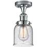 Bell 5" Wide Polished Chrome Semi Flush Mount w/ Seedy Shade