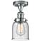 Bell 5" Wide Polished Chrome Semi Flush Mount w/ Seedy Shade