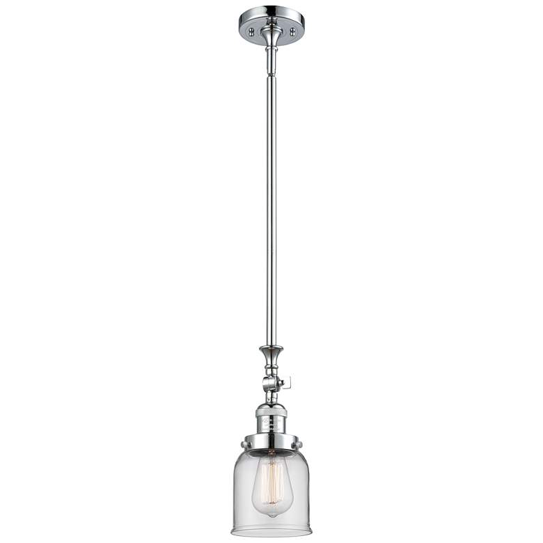 Image 1 Bell 5" Wide Polished Chrome Stem Hung Tiltable Mini Pendant w/ Clear