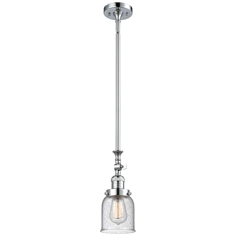 Image 1 Bell 5" Wide Polished Chrome Stem Hung Tiltable Mini Pendant w/ Seedy