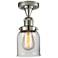 Bell 5" Wide Polished Nickel Semi Flush Mount w/ Clear Shade