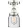 Bell 5" Wide Polished Nickel Semi.Flush Mount With Seedy Glass Shade