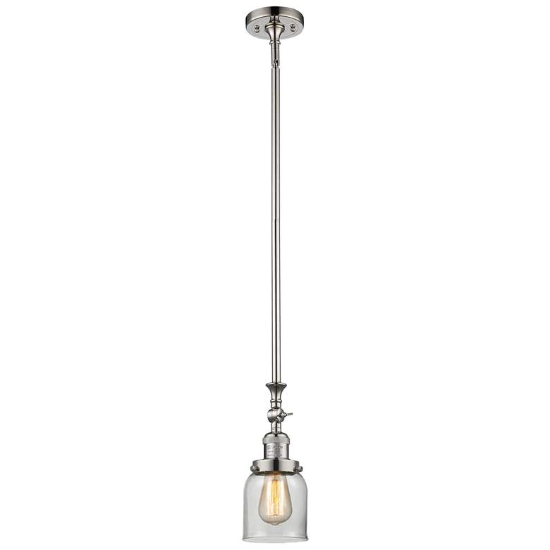 Image 1 Bell 5" Wide Polished Nickel Stem Hung Tiltable Mini Pendant w/ Clear