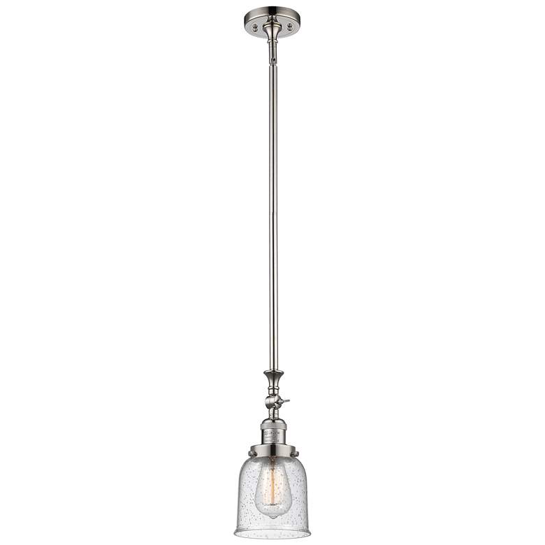 Image 1 Bell 5" Wide Polished Nickel Stem Hung Tiltable Mini Pendant w/ Seedy