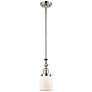 Bell 5" Wide Polished Nickel Stem Hung Tiltable Mini Pendant w/ White