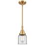 Bell 5" Wide Satin Gold Mini Pendant with Clear Shade