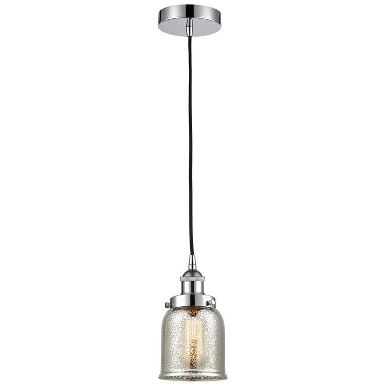 Image 1 Bell 5"W Polished Chrome Corded Mini Pendant w/ Silver Mercury Shade