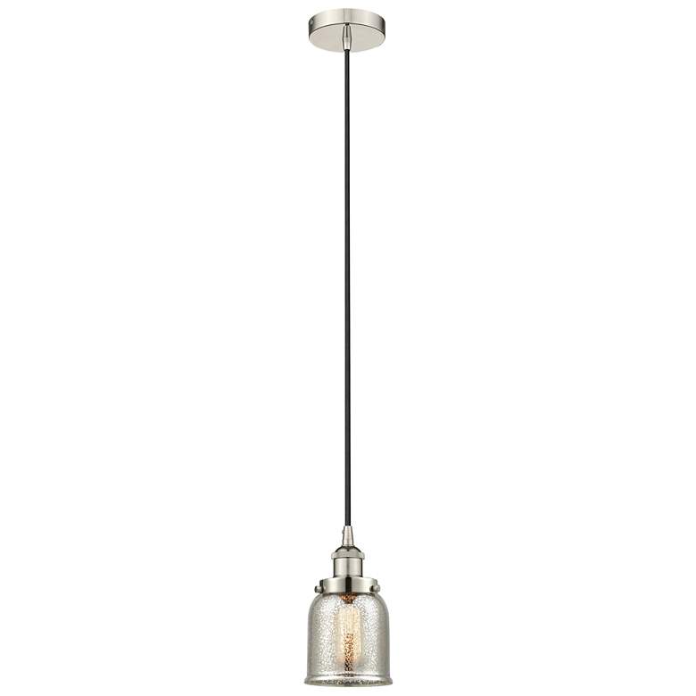 Image 1 Bell 5"W Polished Nickel Corded Mini Pendant w/ Silver Mercury Shade