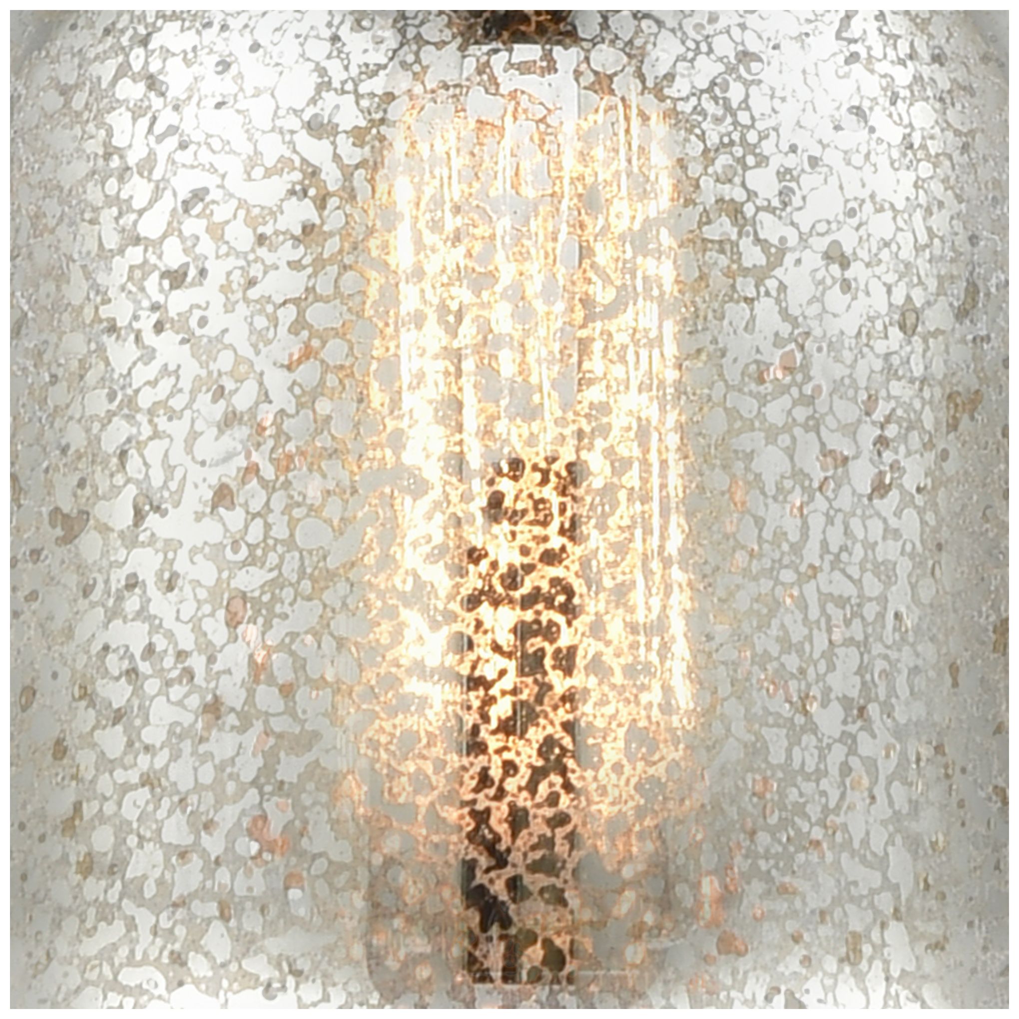 Image 3 Bell 7.75"W Antique Copper Semi.Flush Mount w/ Mercury Glass Shade more views