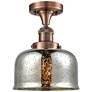 Bell 7 3/4" Wide Antique Copper Ceiling Light