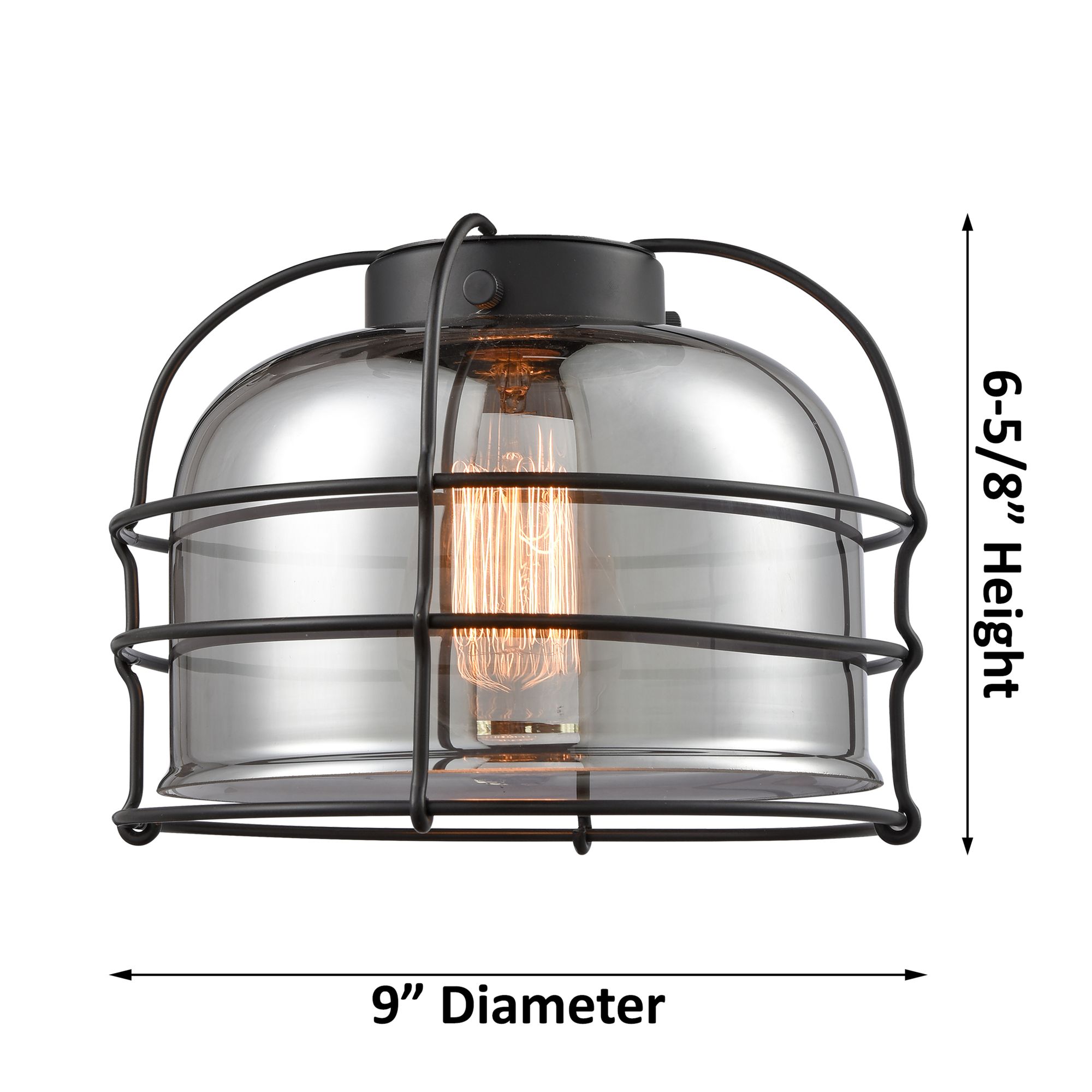 Image 4 Bell 7 3/4" Wide Black Antique Brass LED Ceiling Light more views