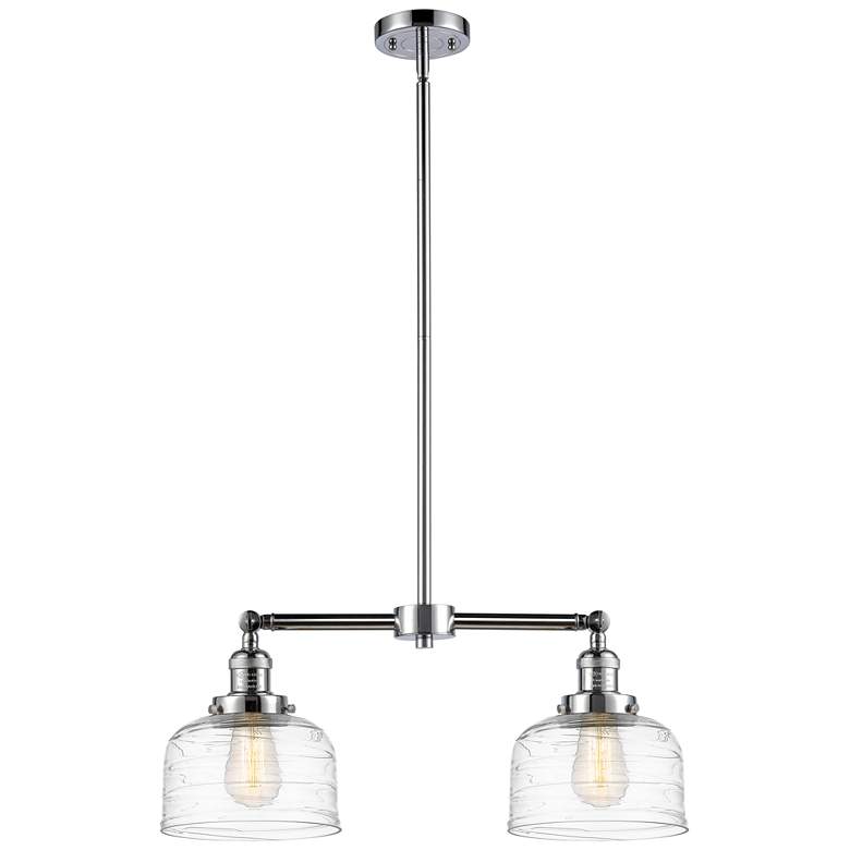 Image 1 Bell 8" - 2 Light 21" Island Light - Polished Chrome - Clear Dec