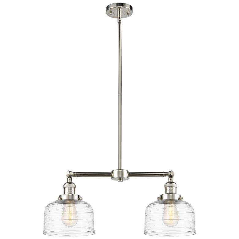 Image 1 Bell 8 inch - 2 Light 21 inch Island Light - Polished Nickel  - Clear Dec