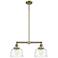 Bell 8" - 2 Light 21" LED Island Light - Antique Brass - Clear D