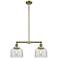 Bell 8" - 2 Light 21" LED Island Light - Antique Brass - Clear S