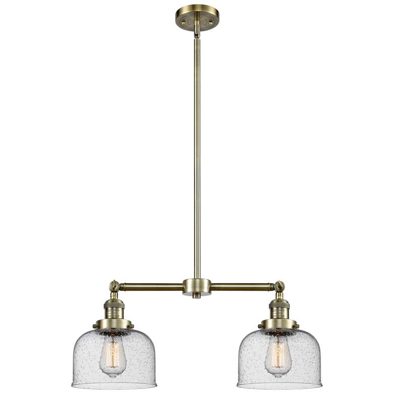 Image 1 Bell 8" - 2 Light 21" LED Island Light - Antique Brass - Seedy S