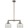 Bell 8" - 2 Light 21" LED Island Light - Antique Copper  - Clear 