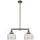 Bell 8" - 2 Light 21" LED Island Light - Antique Copper - Clear