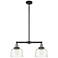 Bell 8" - 2 Light 21" LED Island Light - Black Brass - Clear Dec