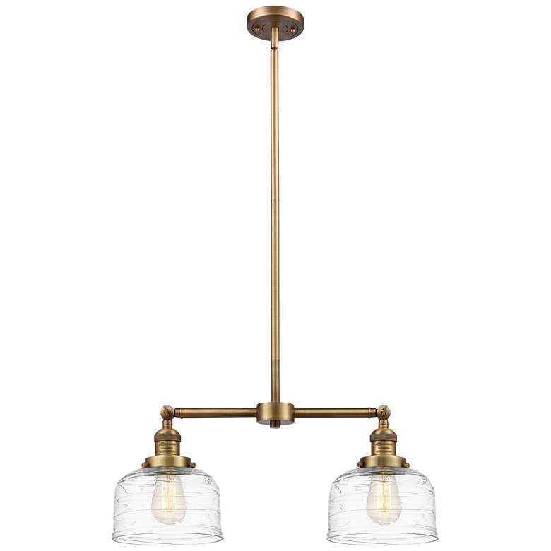 Image 1 Bell 8" - 2 Light 21" LED Island Light - Brushed Brass - Clear D