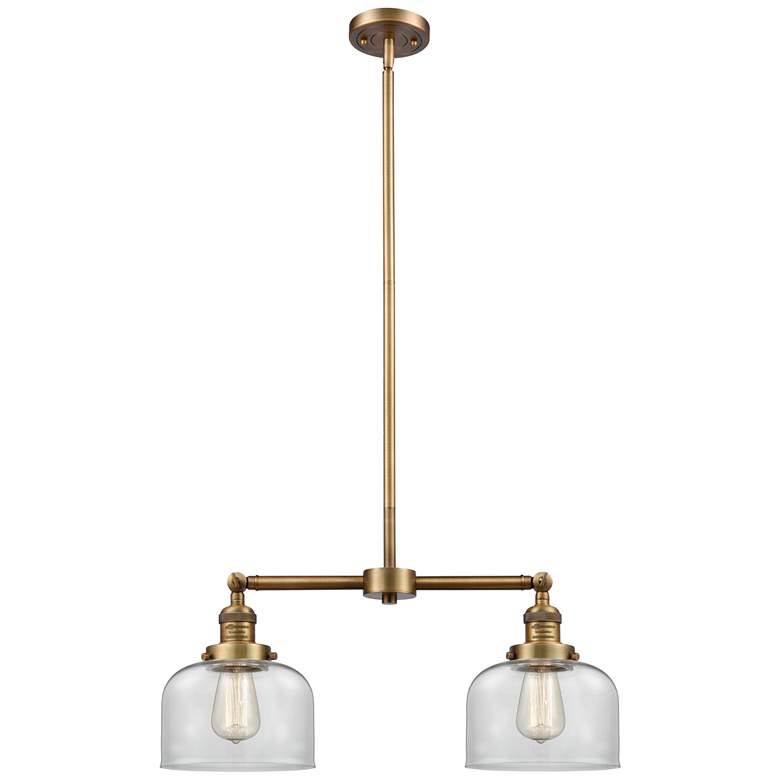 Image 1 Bell 8 inch - 2 Light 21 inch LED Island Light - Brushed Brass  - Clear S