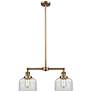 Bell 8" - 2 Light 21" LED Island Light - Brushed Brass  - Clear S