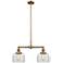 Bell 8" - 2 Light 21" LED Island Light - Brushed Brass  - Clear S