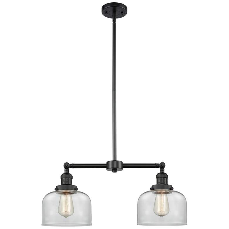 Image 1 Bell 8" - 2 Light 21" LED Island Light - Matte Black - Clear Sha