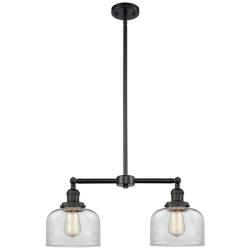Bell 8" - 2 Light 21" LED Island Light - Matte Black  - Clear Sha