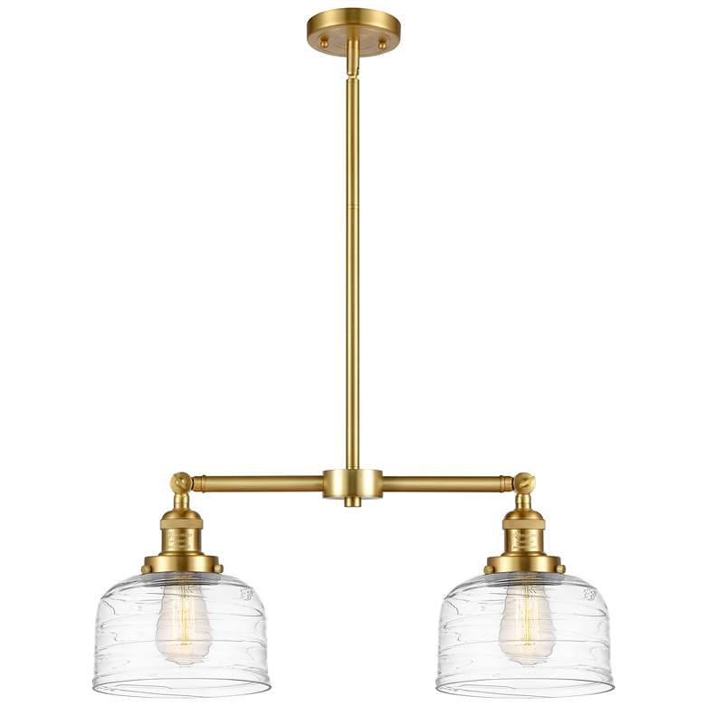 Image 1 Bell 8" - 2 Light 21" LED Island Light - Satin Gold - Clear Deco