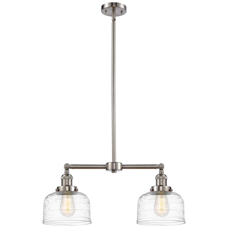 Image 1 Bell 8" - 2 Light 21" LED Island Light - Satin Nickel - Clear De