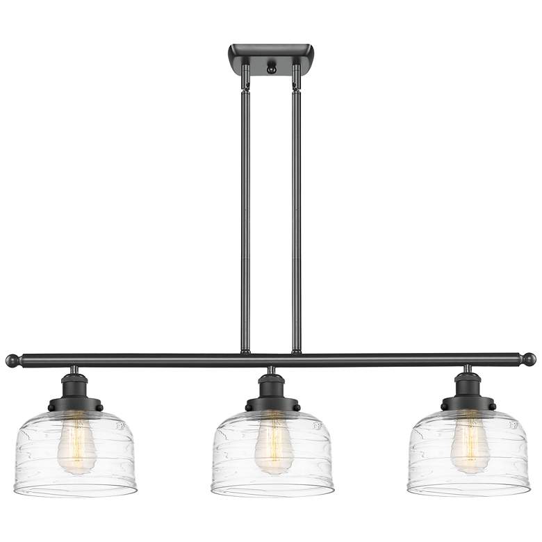Image 1 Bell 8" 3 Light 36" Island Light - Matte Black - Clear Deco Swir