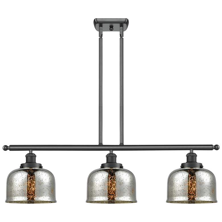Image 1 Bell 8" 3 Light 36" Island Light - Matte Black - Silver Plated M