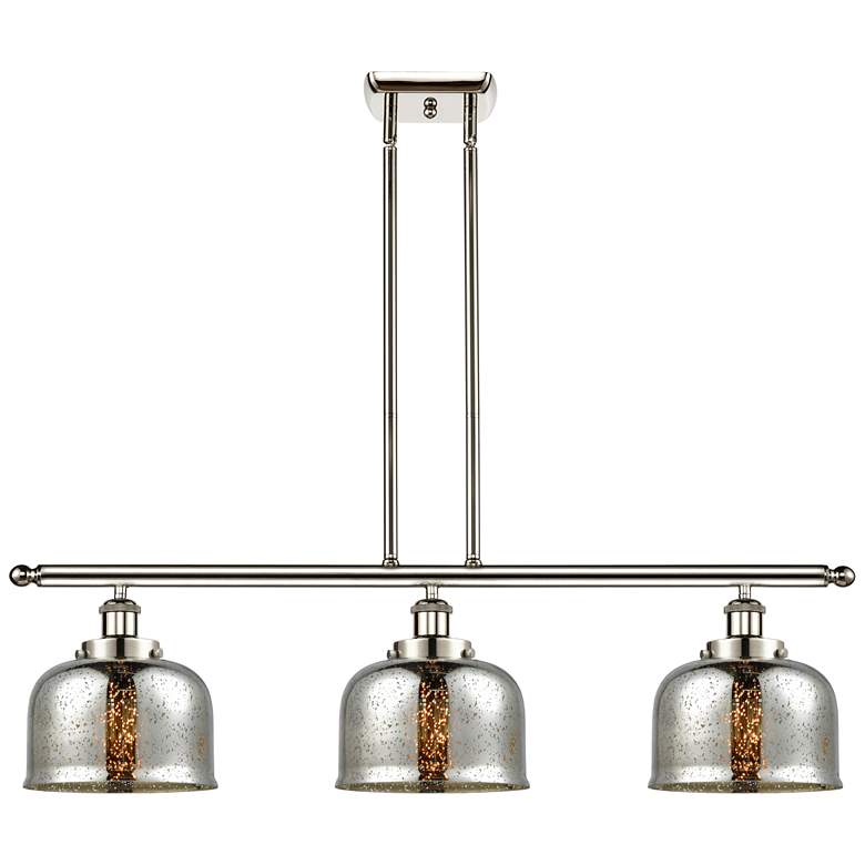 Image 1 Bell 8" 3 Light 36" Island Light - Polished Nickel - Silver Plat