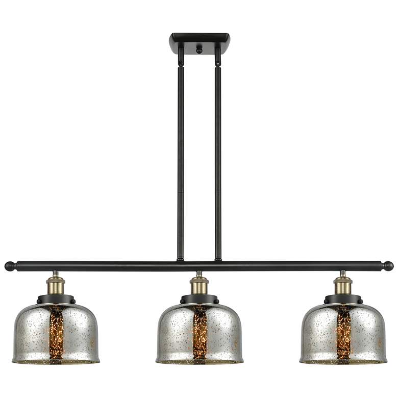 Image 1 Bell 8" 3 Light 36" LED Island Light - Black Brass  - Silver Plat