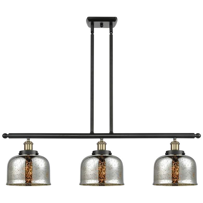 Image 1 Bell 8" 3 Light 36" LED Island Light - Black Brass - Silver Plat