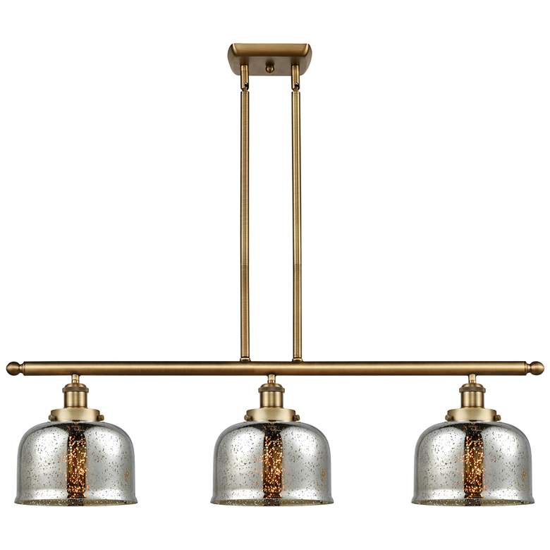 Image 1 Bell 8" 3 Light 36" LED Island Light - Brass - Silver Mercury